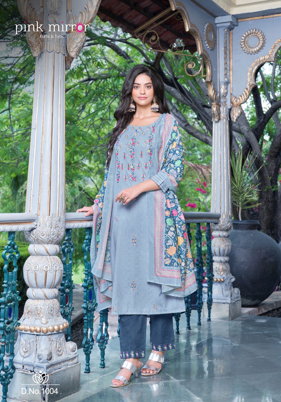 Pink Mirror New Exclusive Wear Designer Fancy Printed Kurti Bottom With Dupatta Collection